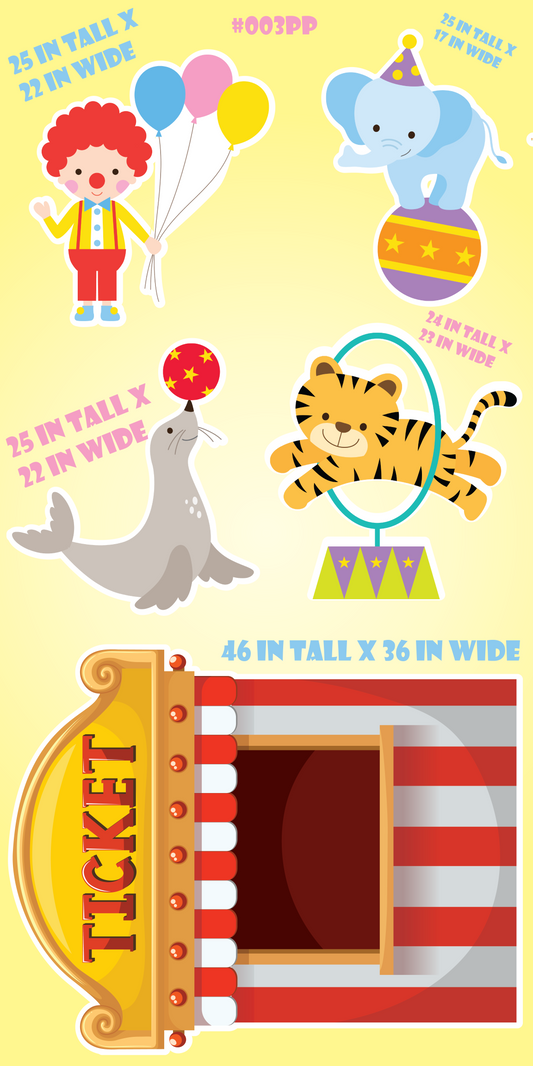 Circus Theme - 5 Piece | Circus Birthday Decorations | Coroplast Cutouts