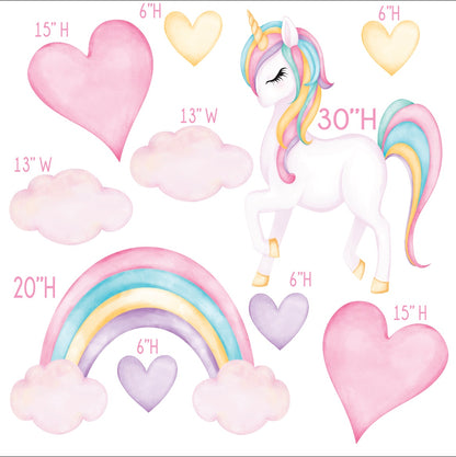 Magical Unicorn Party Prop Set – 10 Piece Rainbow & Cloud Cutout Set